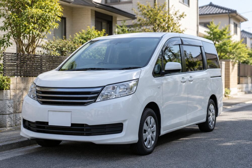 住宅街に停車した送迎車を想定した車両のイメージ