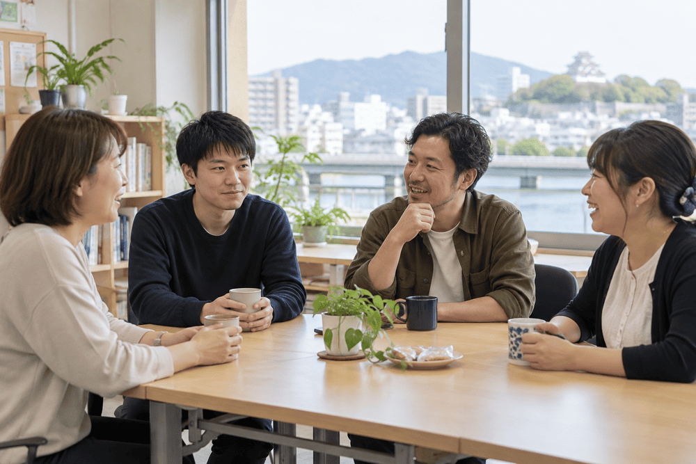 佐賀市の就労継続支援B型事業所を見学している利用希望者